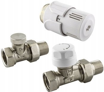 KFA zestaw termostatyczny grzejnikowy, prosty, biały 757-040-07-BL