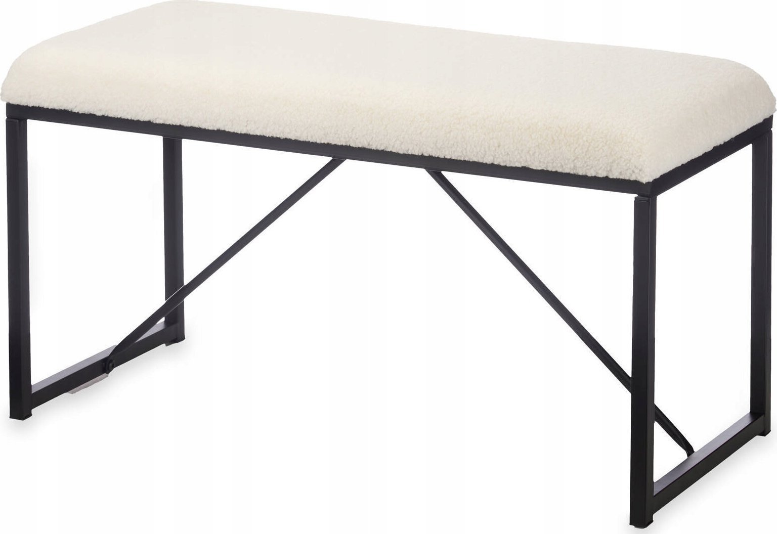 Gift Decor Ławeczka do przedpokoju tapicerowana baranek, 38 x 81 x 42 cm