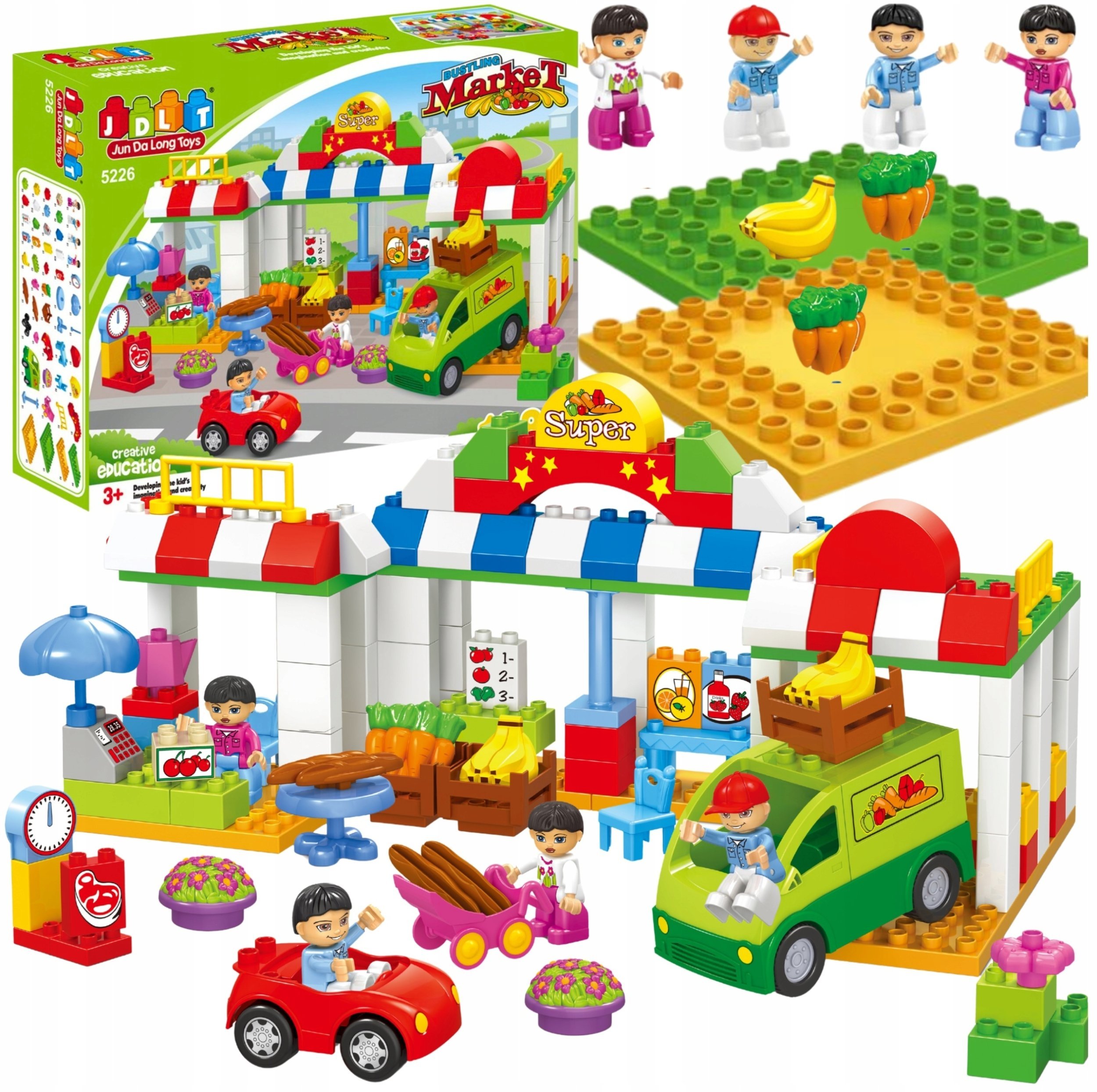 Bounn Klocki konstrukcyjne supermarket rynek warzywny 138 elementów