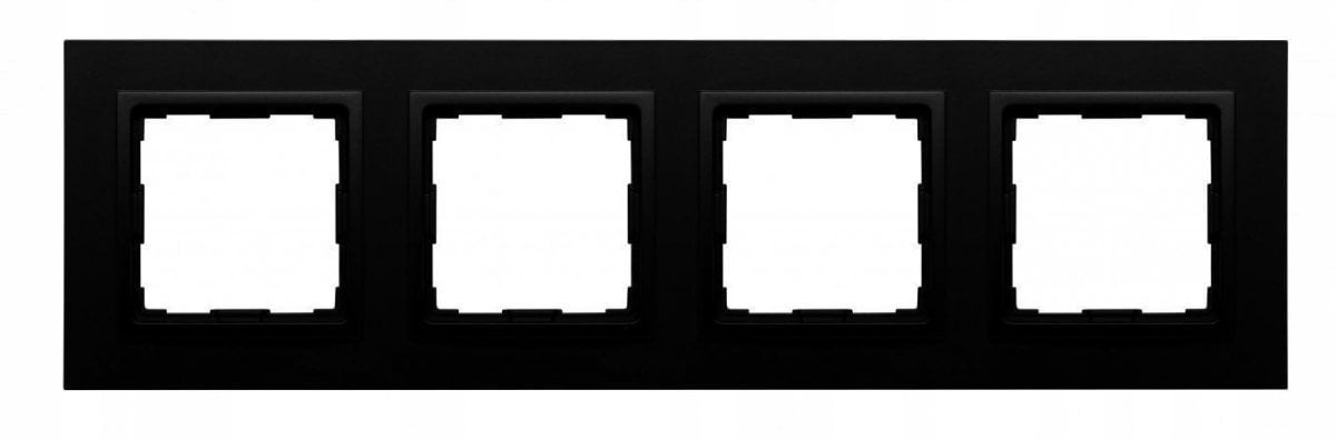 KOS Ramka czterokrotna tworzywo lakierowane (barwione) czarny mat 520984