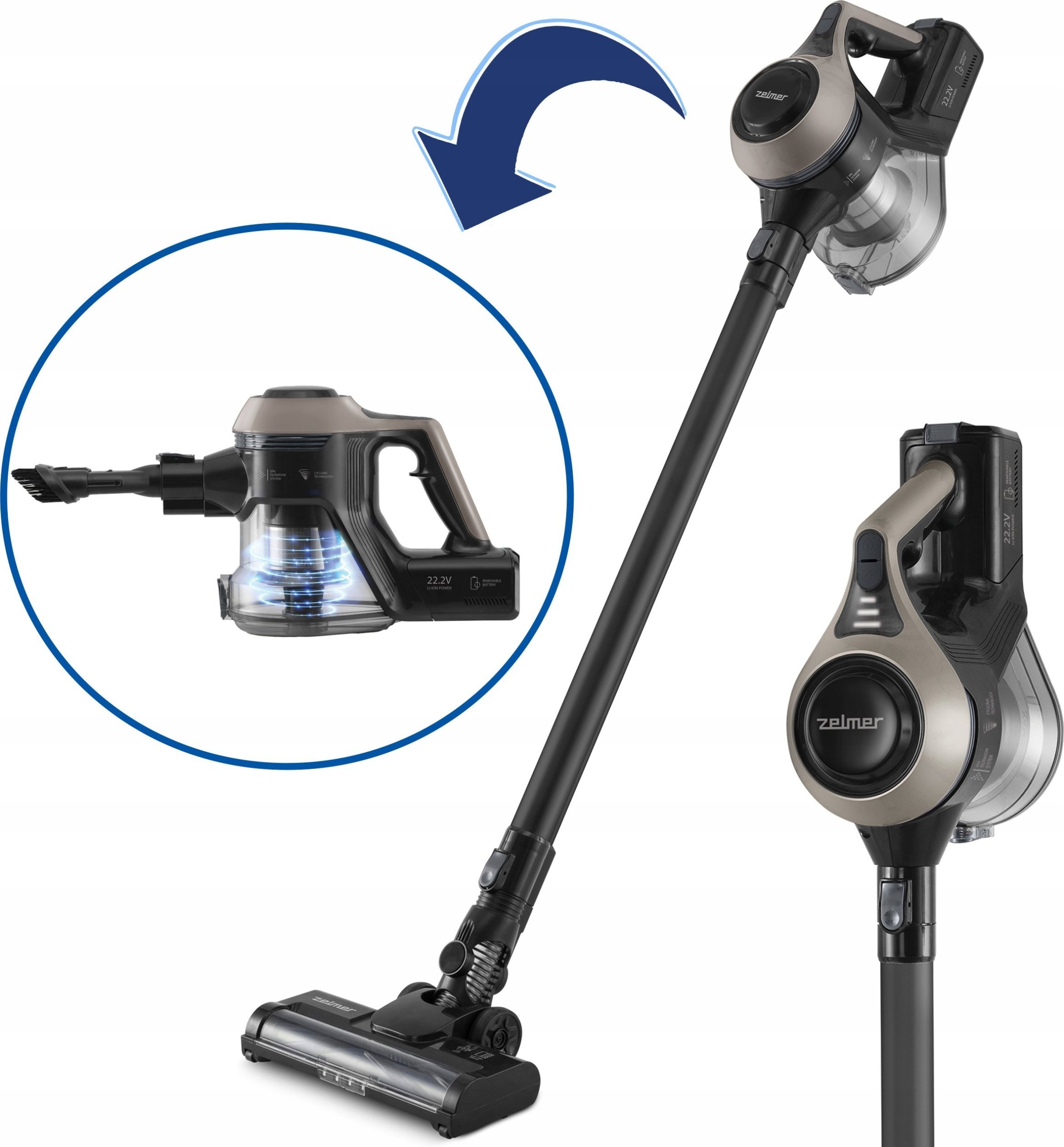 ODKURZACZ PIONOWY ZSVC 510D PIOTR 22,2V