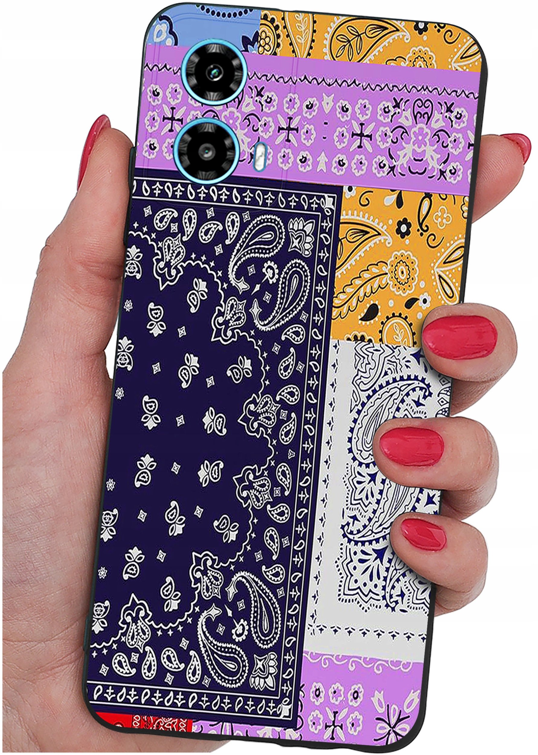 ETUI do Motorola Moto G34 5G WZORY |SILIKONOWE MATT CASE + SZKŁO 9H