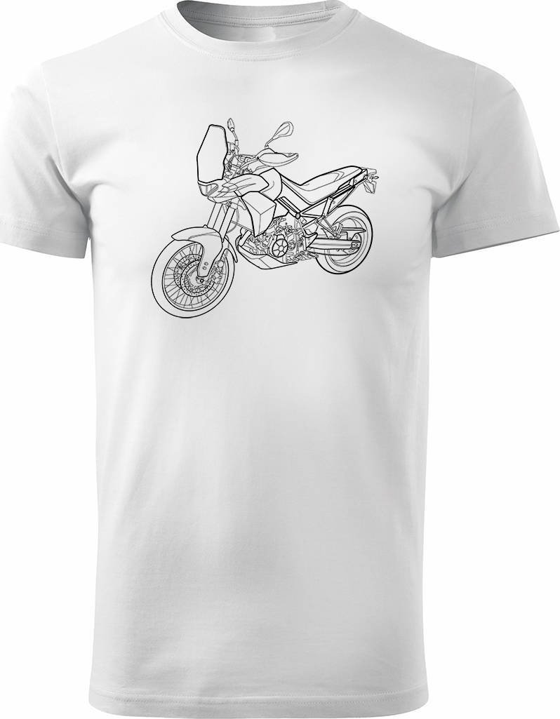 Topslang Koszulka motocyklowa z motocyklem na motor Aprilla Tuareg 660 męska biała XL