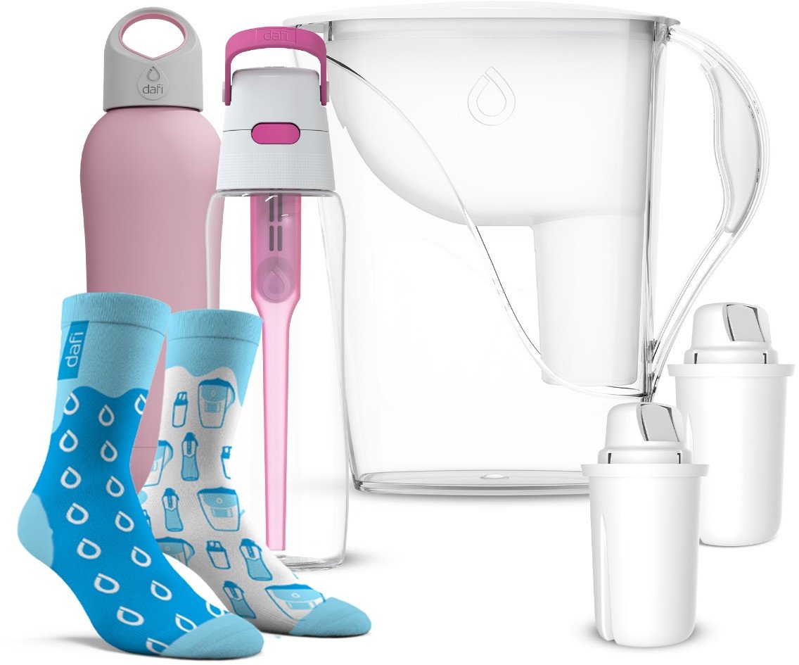 Dafi Zestaw nr2 Butelka Termiczna + Dzbanek + Butelka+ PREZENT Skarpetki Dafi