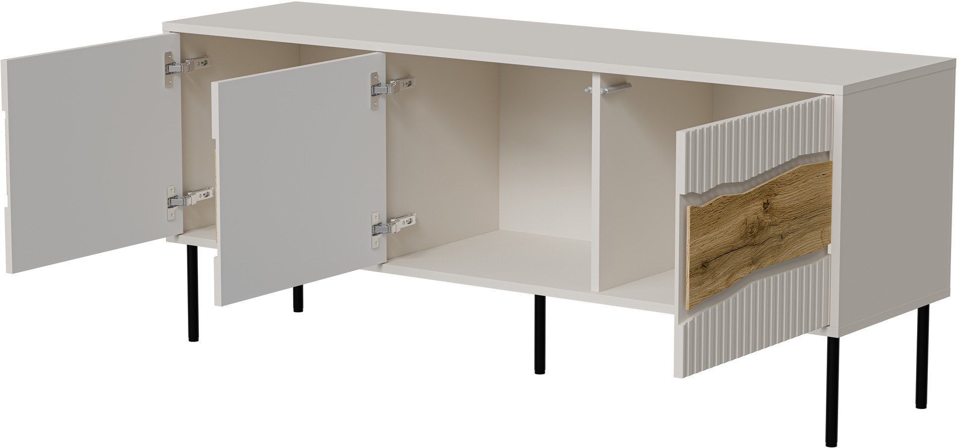 Cama Szafka RTV INSERTO 3D 143,5x40x61,5 kaszmir + LED