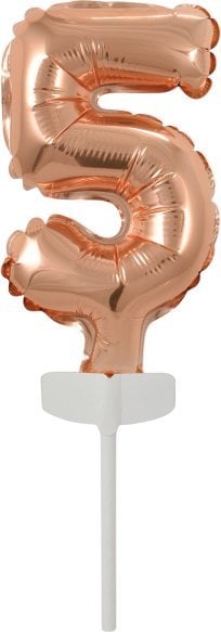 AMSCAN Balon foliowy mini cyfra 5 różowe złoto 7x12cm