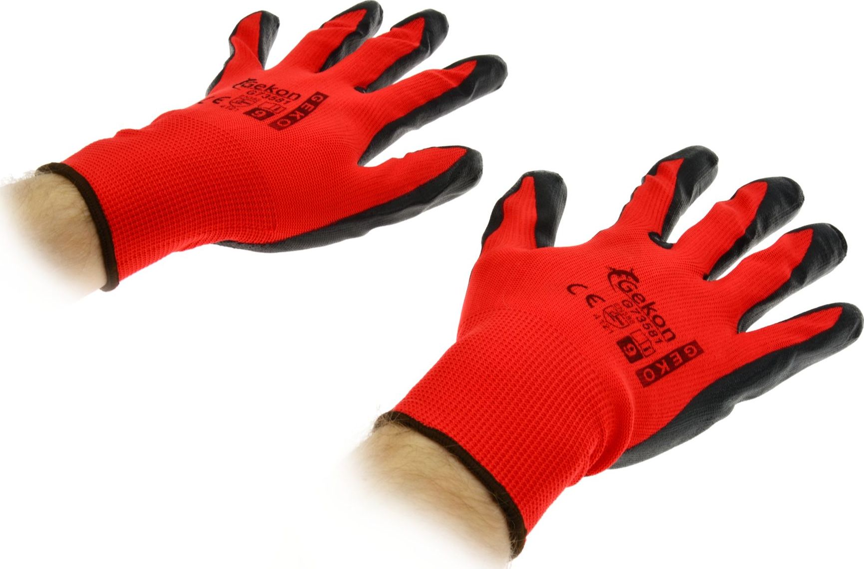 Geko Rękawice robocze rozm. 9 red Rękawiczki ochronne