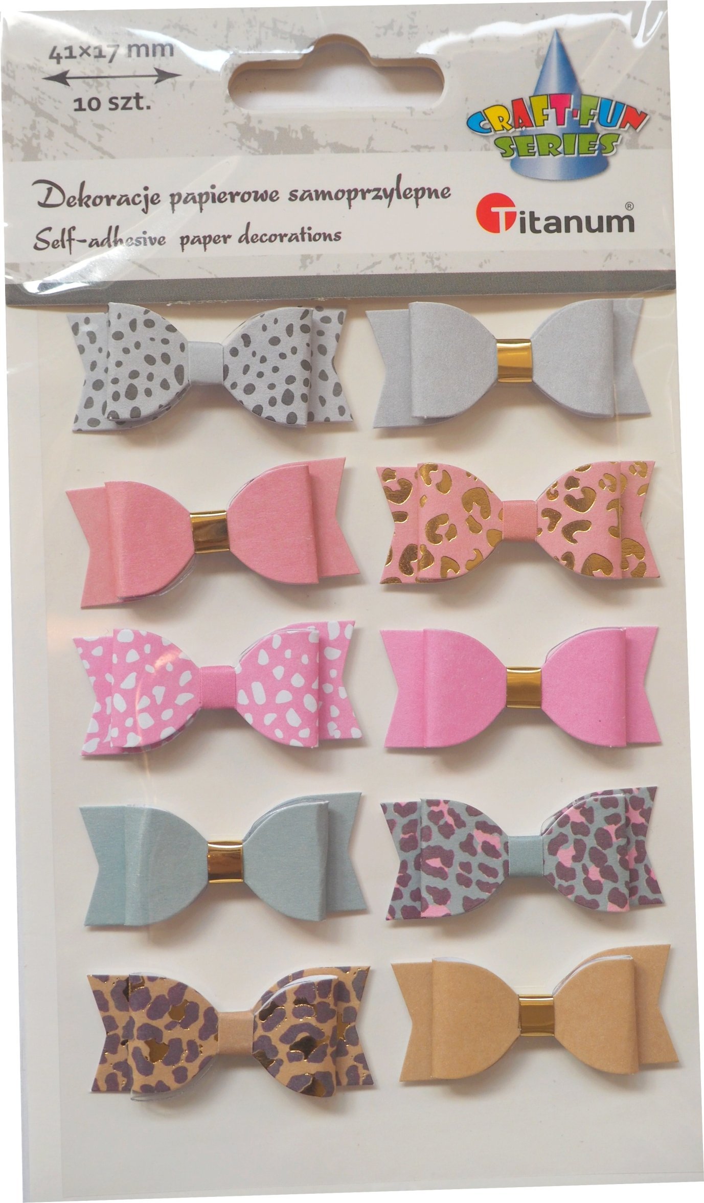 Titanum Naklejki papierowe 3D kokardki 10szt