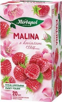 Selgros Herbapol herbatka owocowa malina z kwiatem róży (20 torebek x 2,3g) 46g