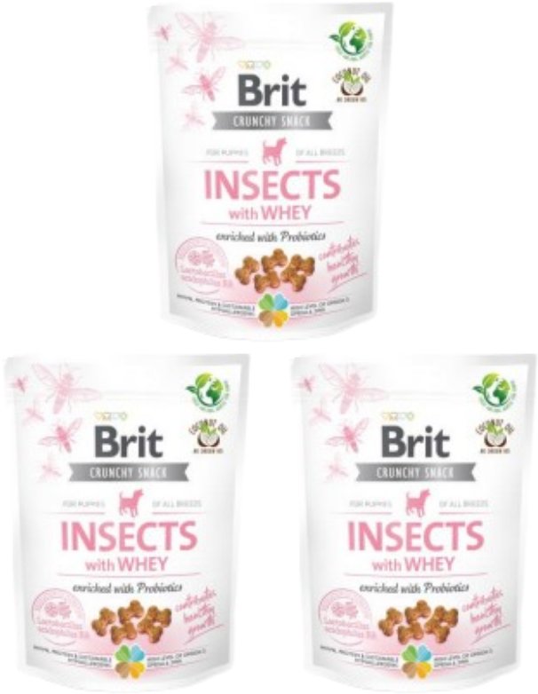 BRIT CARE Dog Crunchy Cracker Puppy Insects rich in Whey 3x200g