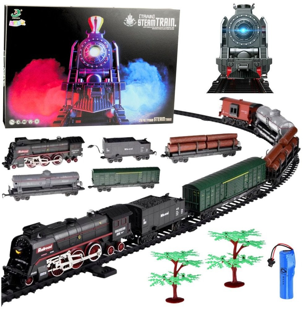 Pociąg Parowy Kolejka 620B Światła Dźwięki Dym 151 cm Torów