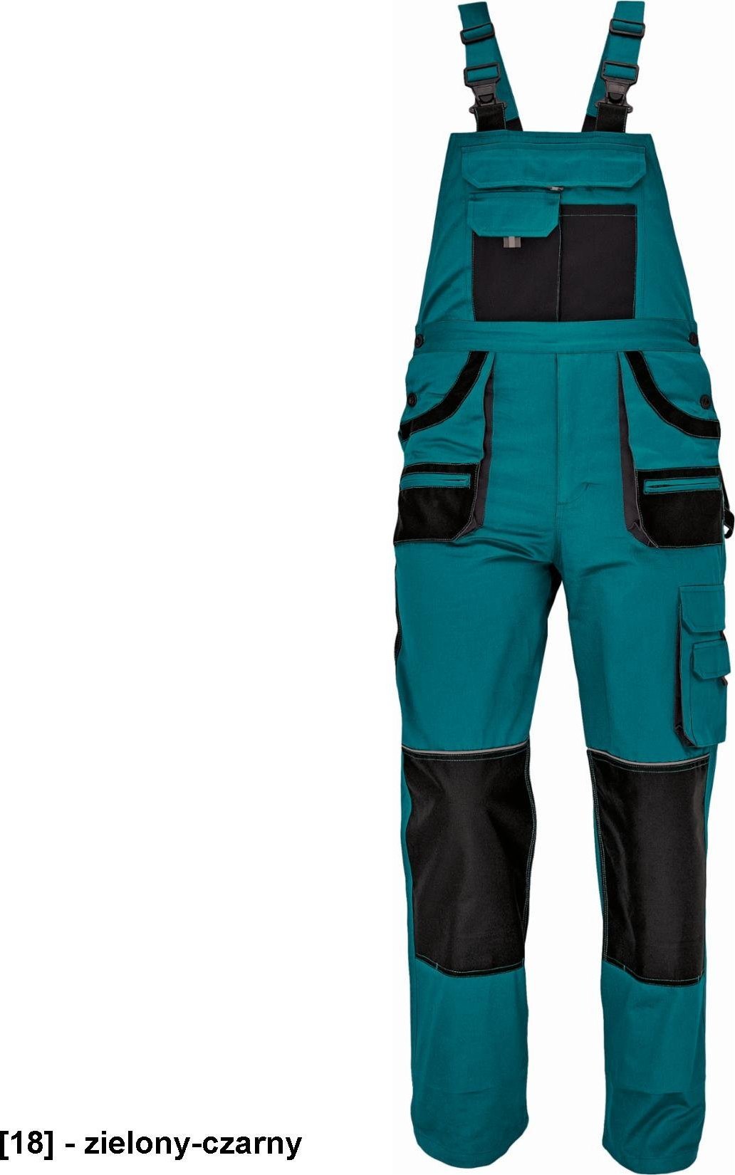 CERVA FF CARL BE-01-004 - ogrodniczki - czarny/czerwony 48