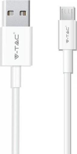 Kabel USB V-TAC USB-A - microUSB 1 m Biały (SKU 8484)
