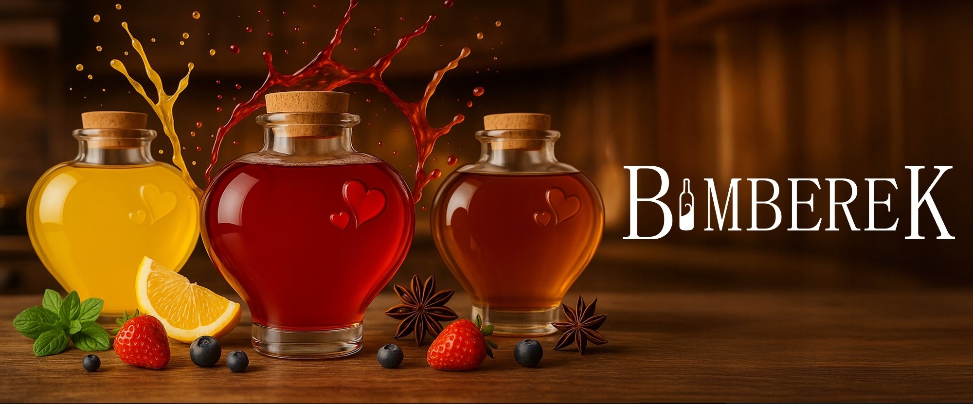 5x Butelki Szklane LOVE 650ml Serce z Korkiem Na Nalewki Wesele Prezent