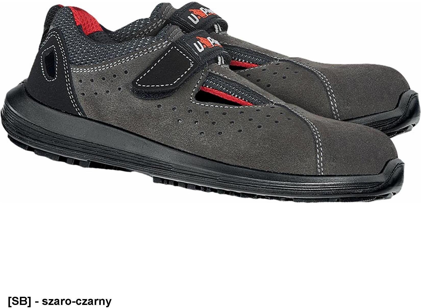 POWER-LIGHT S1P SRC - Buty bezpieczne lekkie grafitowa perforowana skóra welurowa nadlanie podeszwy na nosek i zapiętek wkładka antyprzebiciowa METALL