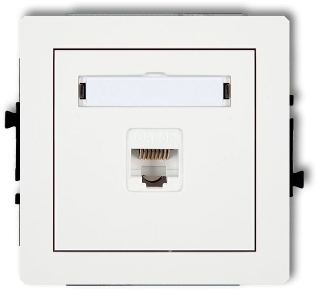 DECO Mechanizm gniazda komputerowego pojedynczego 1xRJ45, kat. 6, 8-stykowy, biały mat 25DGK-3