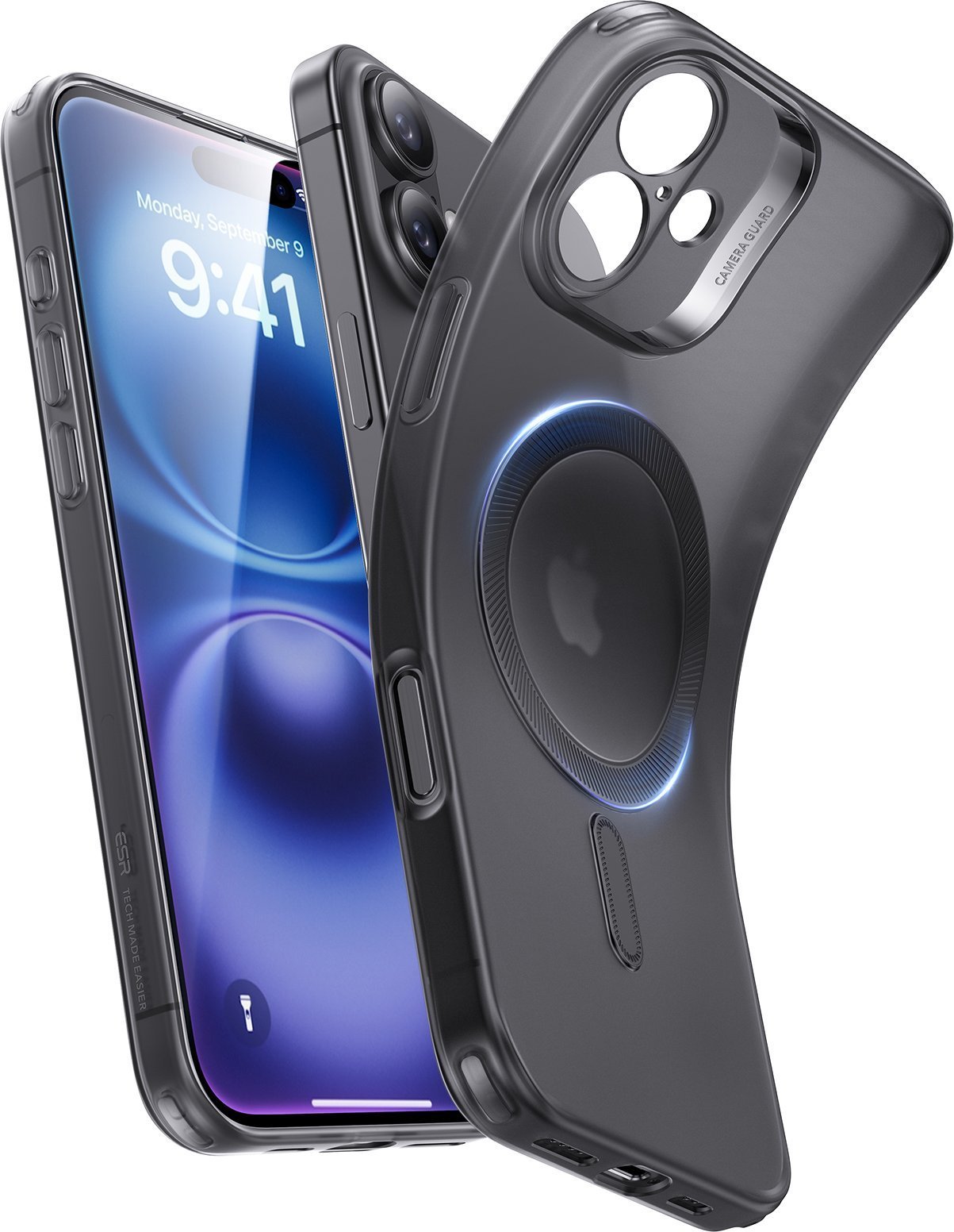 Etui Zero Clear Case (HaloLock) ESR do iPhone 16 (czarne)