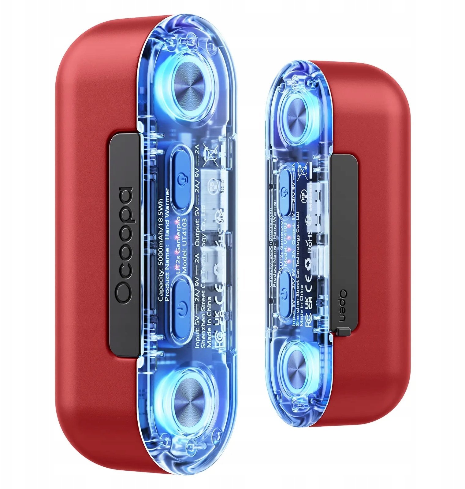 Powerbank Ocoopa UT2s GamerPro, 2x 5000 mAh, up to 2*8h, power bank 18W, LED, red