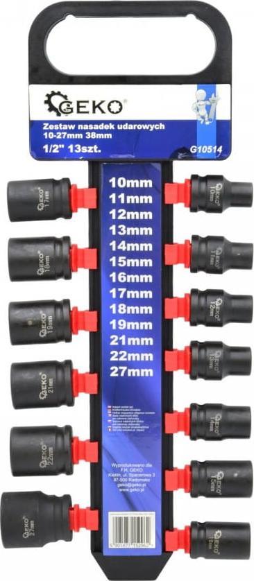 Geko ZESTAW NASADEK UDAROWYCH 1/2" 10-27MM 38MM 13SZT.(5) G10514 GEKO