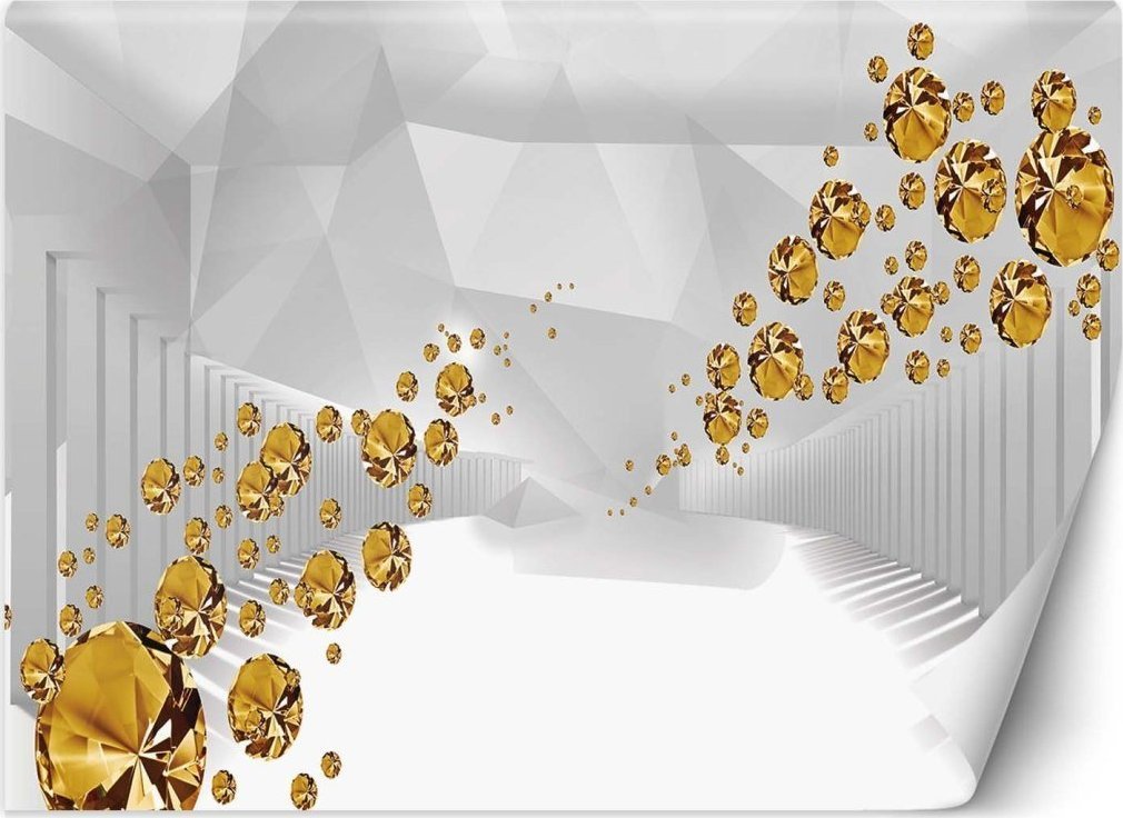 Feeby Fototapeta, Złote kamienie tunel 3D - 300x210