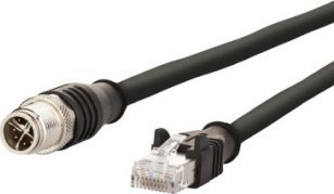 Metz Kabel połączeniowy METZ CONNECT M12 męski-RJ45 męski, 4-stykowy, kodowany X, czarny, 1 m