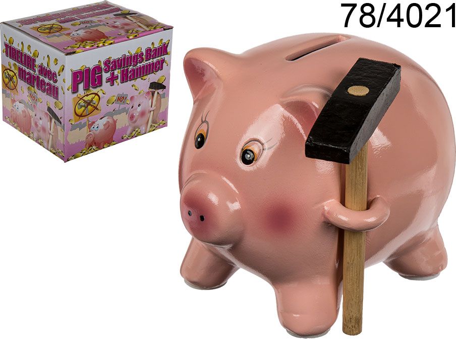 Kemis Świnka skarbonka z młoteczkiem