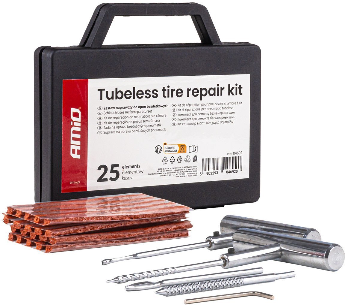 Zestaw naprawczy do opon bezdętkowych 25szt. amio-04692