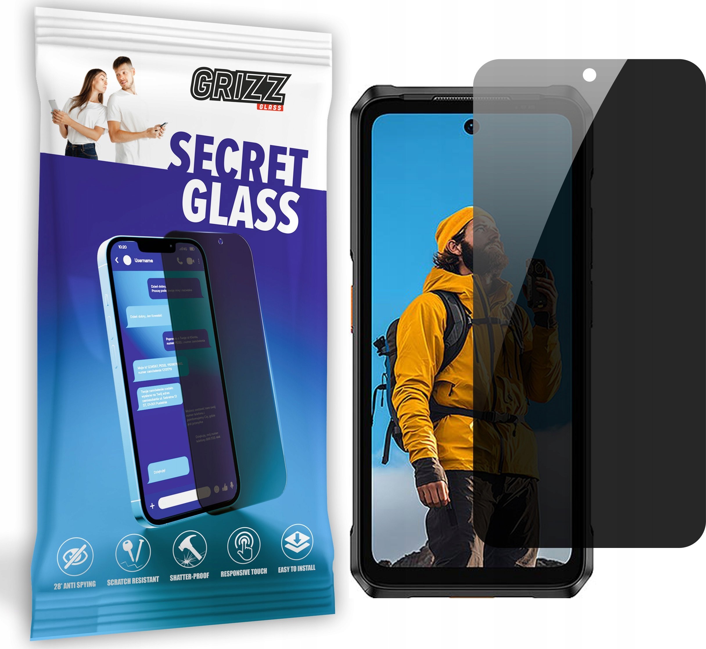 GrizzGlass Szkło prywatyzujące SecretGlass do Ulefone Armor 26 Ultra