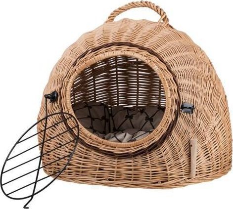 WickerPL EFA KLATKA DLA KOTA BUDA DLA PSA DOMEK DLA ZWIERZĄT ZAMYKANY Z PODUSZKĄ TRANSPORTER DLA KOTA 55X45 H47 CM