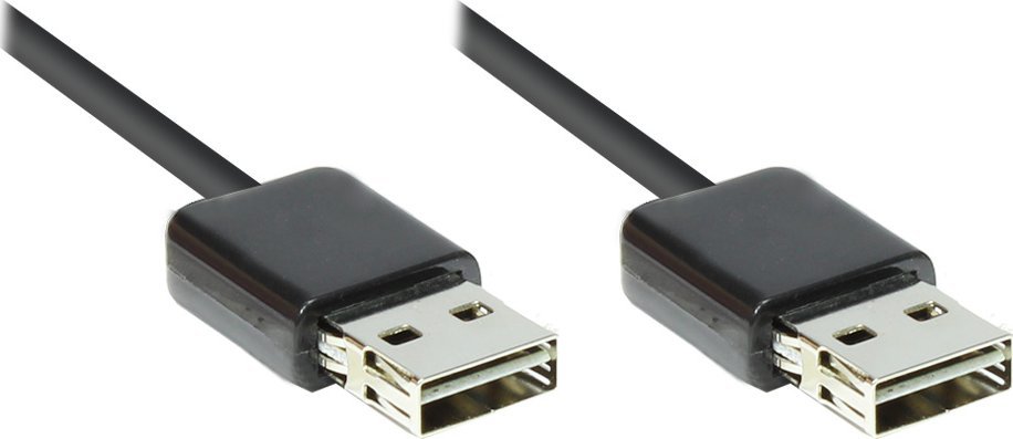 Kabel USB Alcasa USB-A - USB-A 3 m Czarny (2212-EU030)