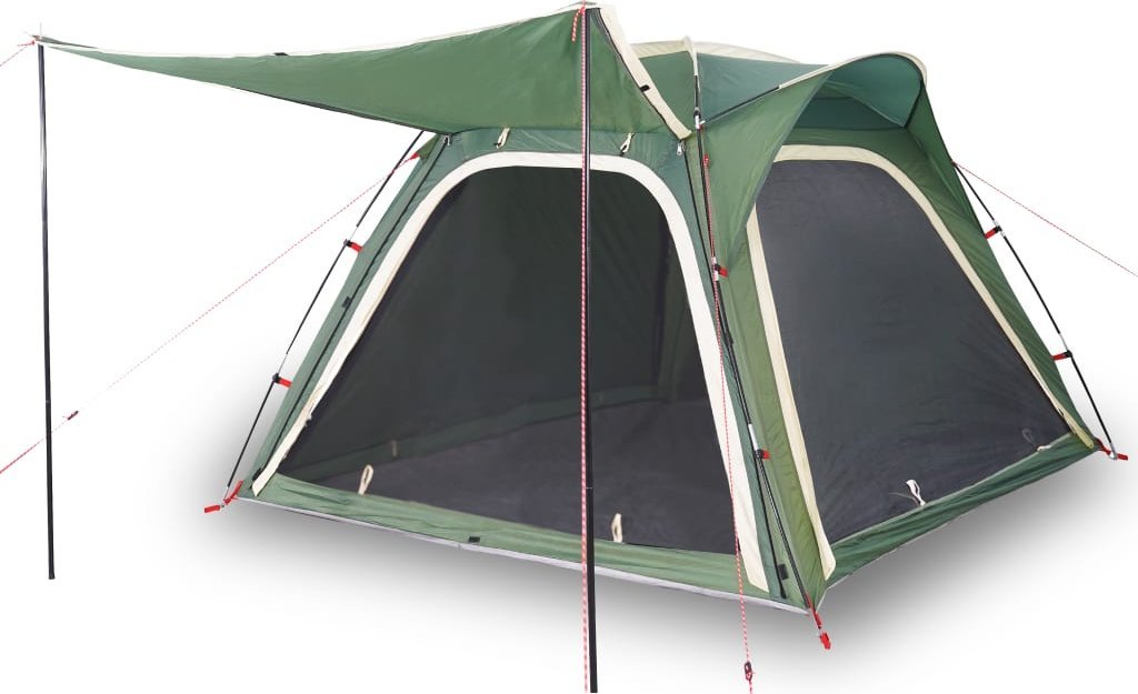Namiot turystyczny vidaXL Namiot kempingowy, 4-os., zielony, 240x221x160 cm, tafta 185T