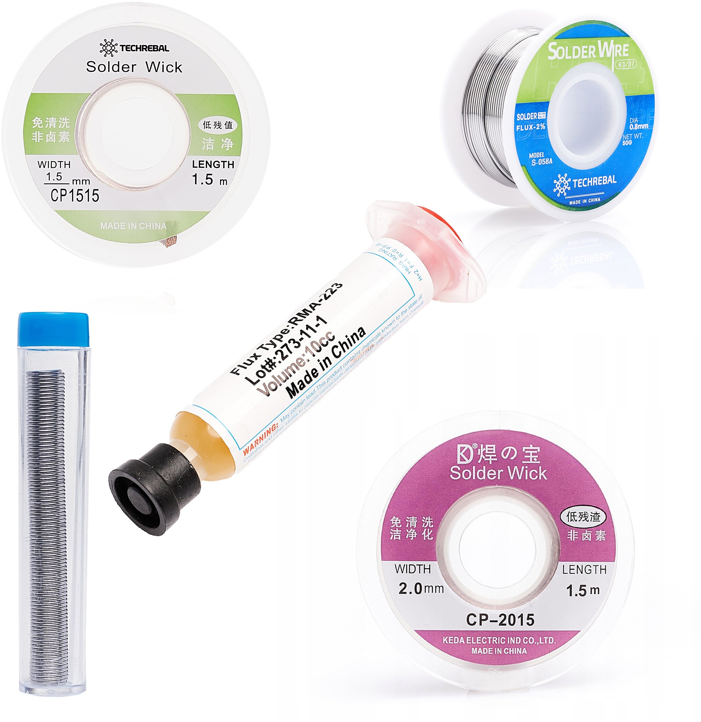 Zestaw do Lutowania Topnik RMA-223 2x Cyna do Lutowania 2x Plecionka