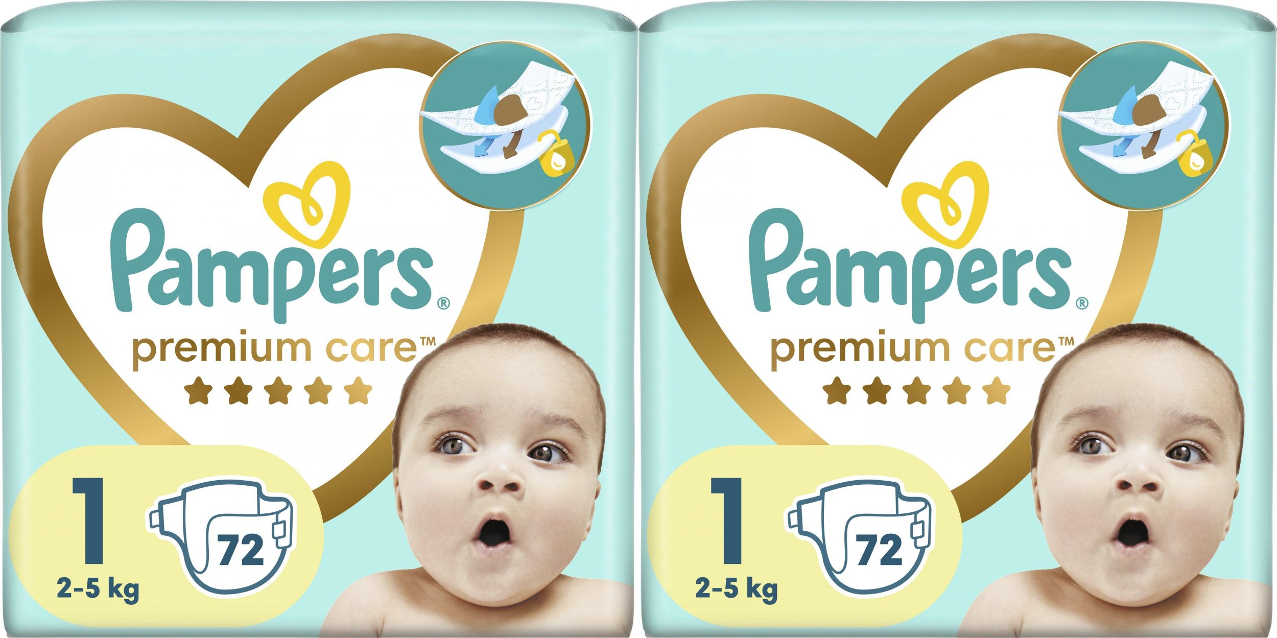 Pampers Premium Care 1, 2-5 kg, 72 szt. x2