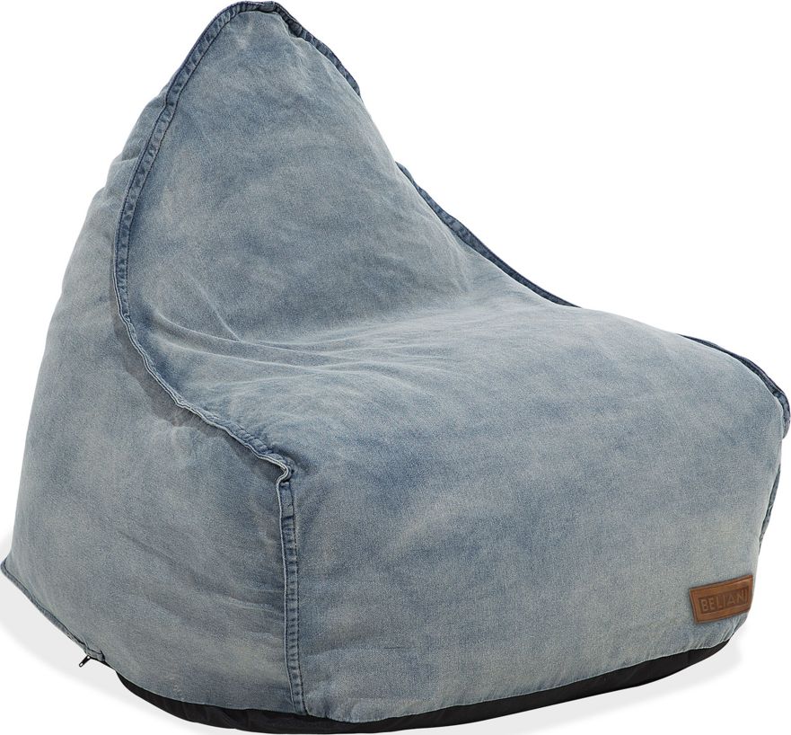 Beliani Pufa fotel jeansowy DROP