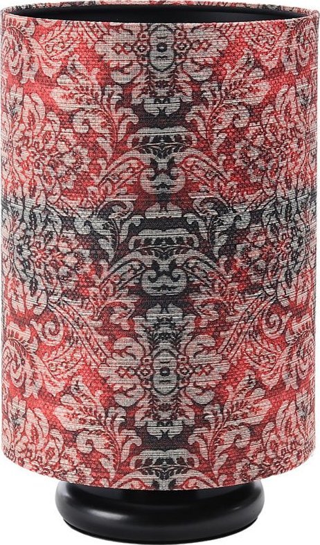 Lampa stołowa Lumes Czarno-czerwona lampka nocna tuba - S377-Ardela
