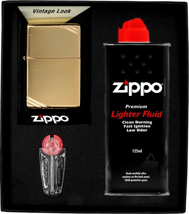Zestaw ZIPPO Zapalniczka VINTAGE BRASS HIGH POLISH Prezentowy No1