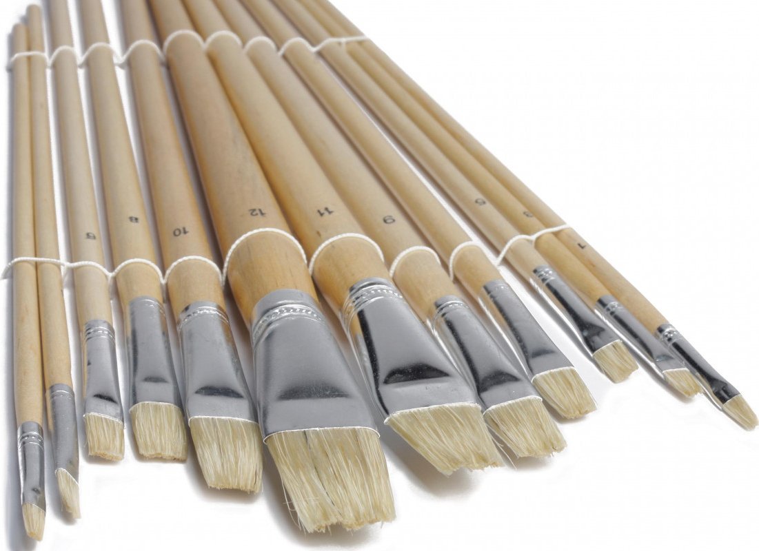 SmartMax Kunstnerpenselsæt natur skaft 12stk