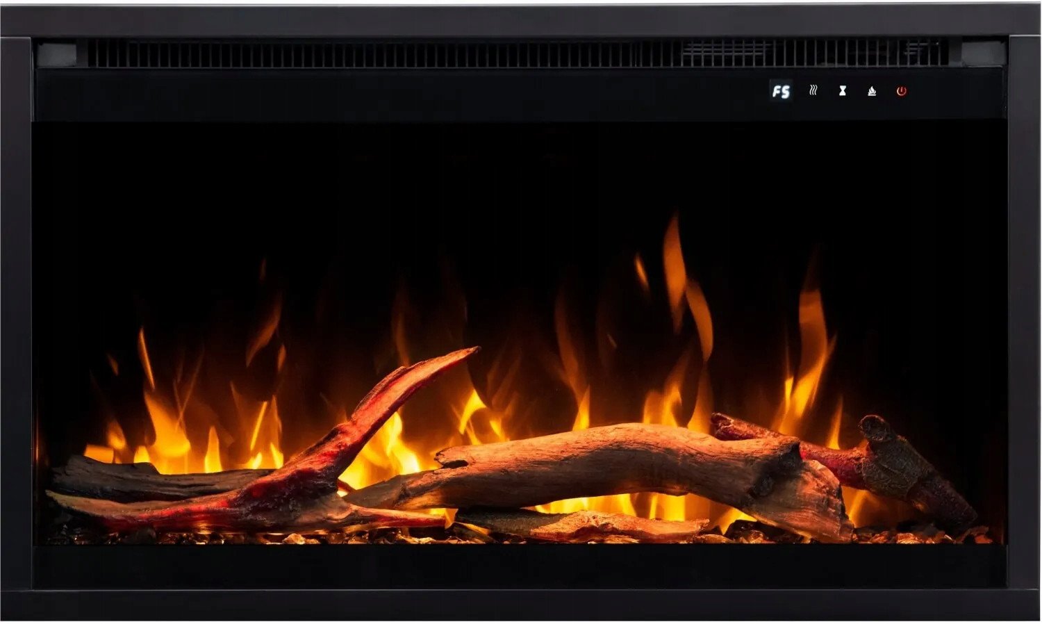 Aflamo Wkład AFLAMO 3D 45x90 cm, wkład elektryczny LED do zabudowy AFLAMO PLUS + DŹWIĘK