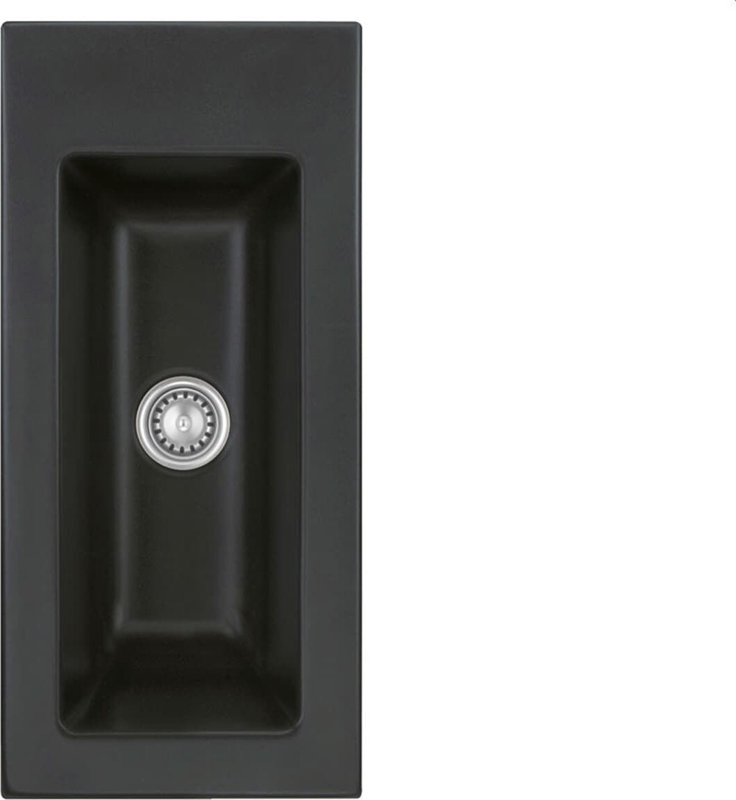 Zlewozmywak SYSTEMCERAM Systemceram Mera 24 Nigra, Zlew ceramiczny, korek manualny