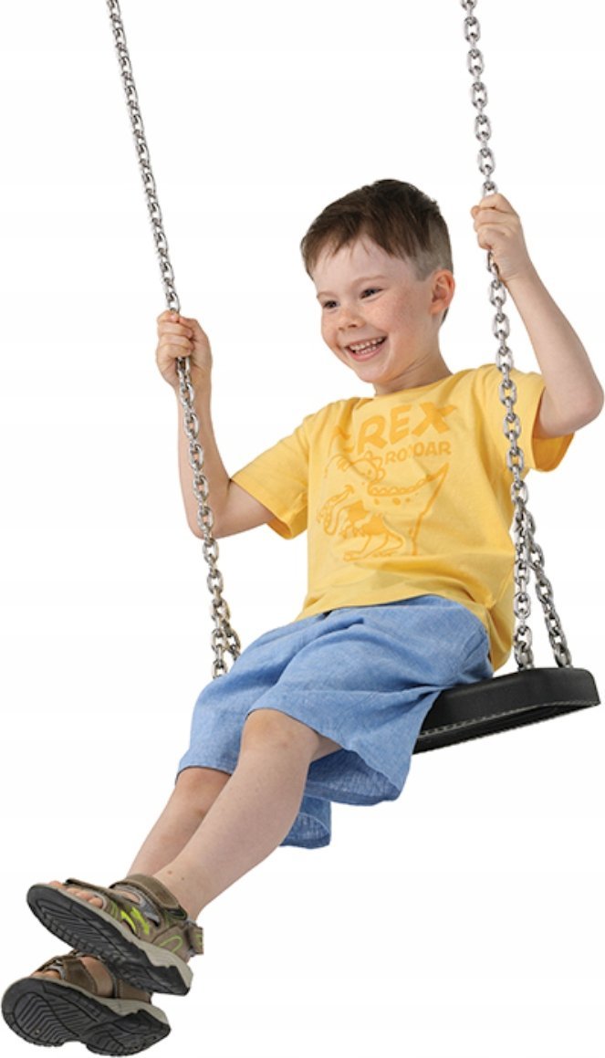 Huśtawka ogrodowa gumowa wzmacniana czarna łańcuch nierdzewny Certyfikowana