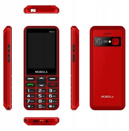 Mobiola telefon dla seniora MB900 4G czerwony 48MB/128MB