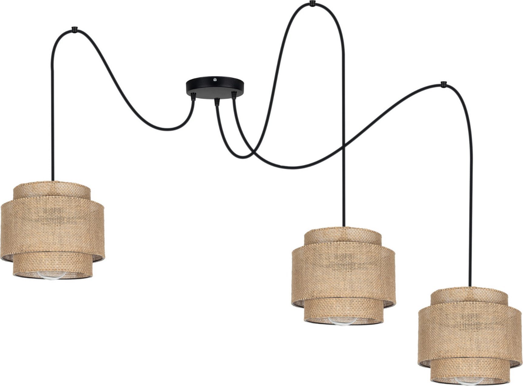 Lampa wisząca Solar Lampa wisząca sufitowa pająk BOHO len 3 żarówki