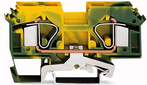 Wago Złączka szynowa PE 2-przewodowa 16mm2 żółto-zielona (283-607)