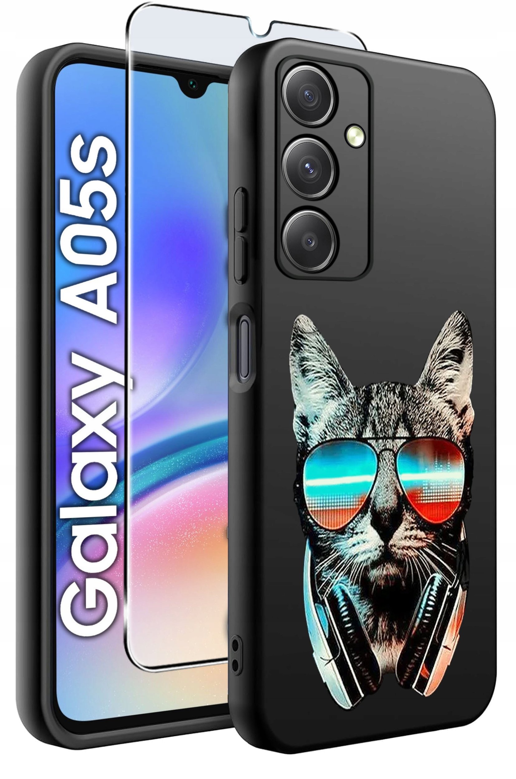 ETUI do Samsung A05s WZORY | SILIKONOWE MATT CASE + SZKŁO 9H