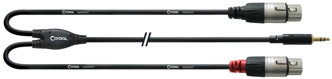 Cordial -Y-cable, 3.5mm - 2 x XLR female, 1.8 m
