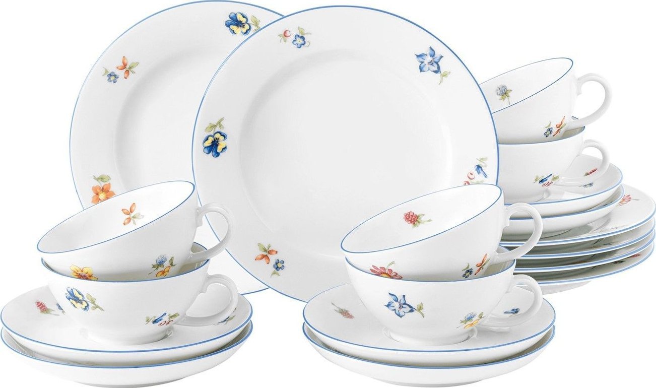 Serwis do herbaty z porcelany dla 6 osób biały - Seltmann wieden