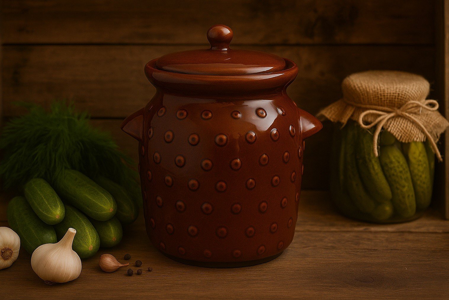 Garnek ceramiczny 2,5 L brąz 3453