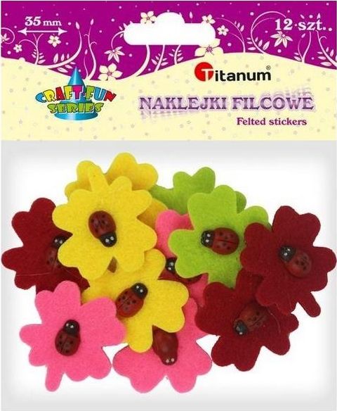 Titanum Naklejki filcowe 3D koniczyna mix 12 szt