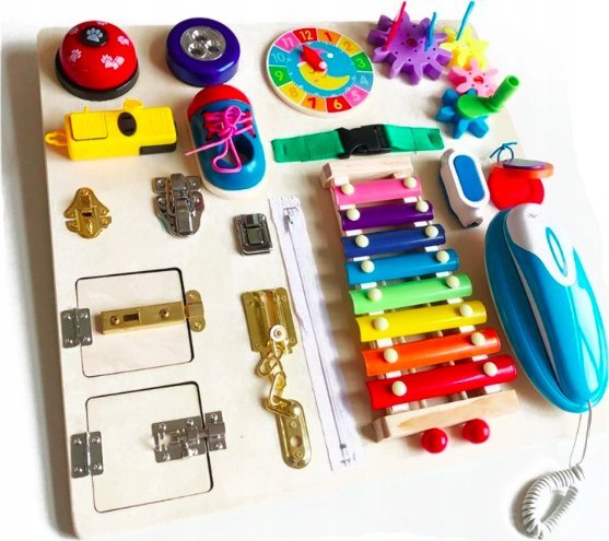 Pan i Pani Gadżet Tablica sensoryczna Montessori 18 elementów