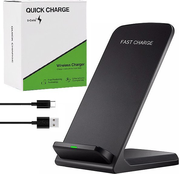 Ładowarka Vega ECOBOX ŁADOWARKA INDUKCYJNA BEZPRZEWODOWA QI CZARNA FAST CHARGER>